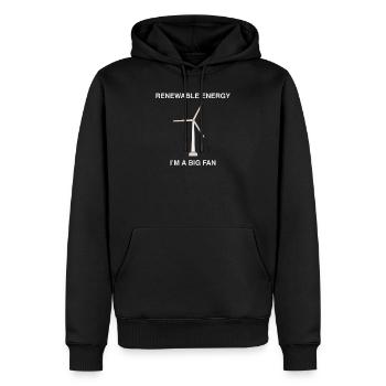 Énergie renouvelable Je suis une grande éolienne - Sweat à capuche Premium bio Homme - noir - Devant - Nico (187cm)
