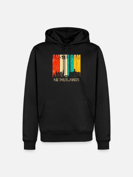 Amsterdam - Sweat à capuche Premium bio Homme - noir