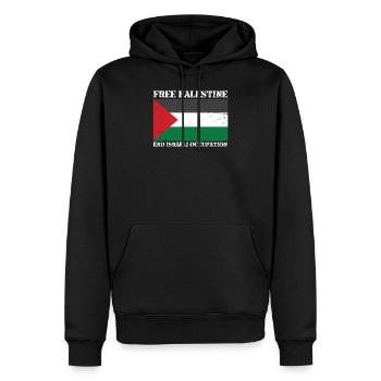 Intifada palestine gratuite - Sweat à capuche Premium bio Homme - noir - Devant - Nico (187cm)