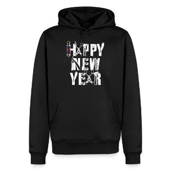 Barber Happy New Year - Sweat à capuche Premium bio Homme - noir - Devant - Nico (187cm)