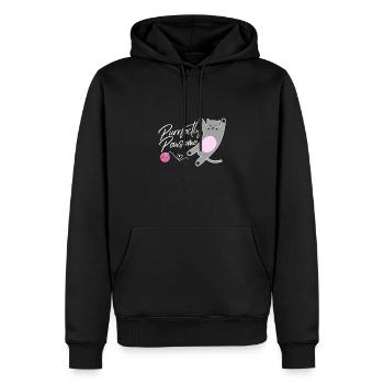 Pansome Cat Design - Männer Premium Bio Hoodie - Schwarz - Vorne - Nico (187cm)
