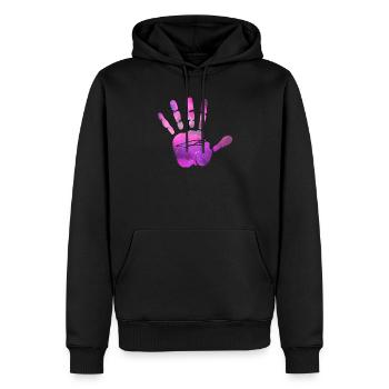 Arrêt de la main - Sweat à capuche Premium bio Homme - noir - Devant - Nico (187cm)