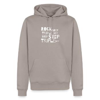 Lindy Hop dance move Rock Step Triple Step white - Men’s Premium Organic Hoodie - taupe - Front - Nico (187cm)