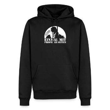 Alter einmal mit Profis arbeiten - Männer Premium Bio Hoodie - Schwarz - Vorne - Nico (187cm)
