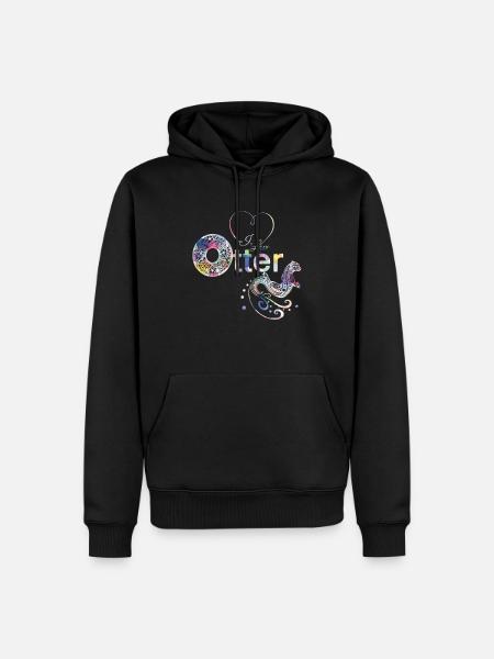 Otter Ich liebe Otter - Männer Premium Bio Hoodie - Schwarz