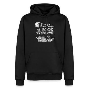 Buch Beurteile kein Buch - Männer Premium Bio Hoodie - Schwarz - Vorne - Nico (187cm)