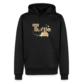 Tortue J'aime la tortue - Sweat à capuche Premium bio Homme - noir - Devant - Nico (187cm)