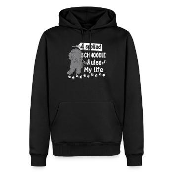 Un schnoodle gâté gouverne ma vie - Sweat à capuche Premium bio Homme - noir - Devant - Nico (187cm)