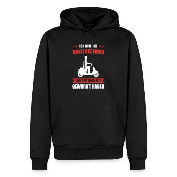 Der Rollerfahrer vor dem dich alle gewarnt haben - Männer Premium Bio Hoodie - Schwarz - Vorne - Nico (187cm)