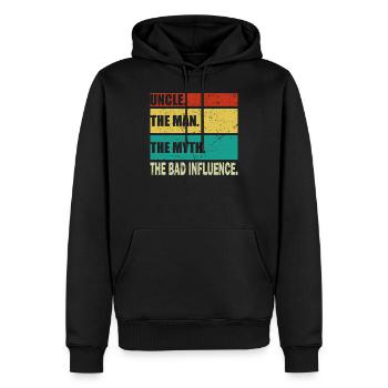 Onkel The Man Mythos Bad Influence Vintage Geschenk - Männer Premium Bio Hoodie - Schwarz - Vorne - Nico (187cm)