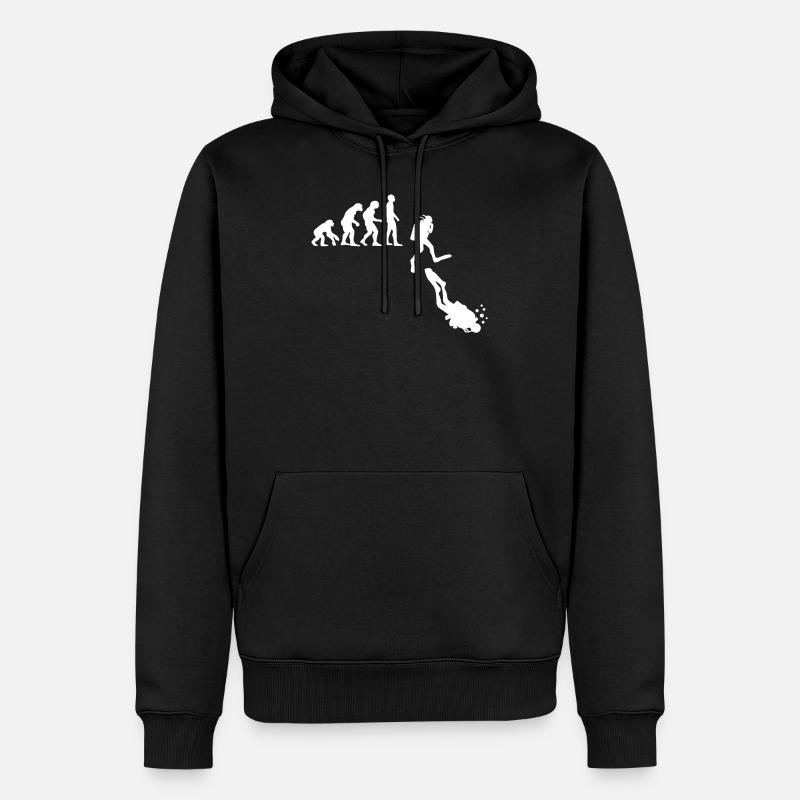 Evolution des Gerätetauchens - Männer Premium Bio Hoodie - Schwarz