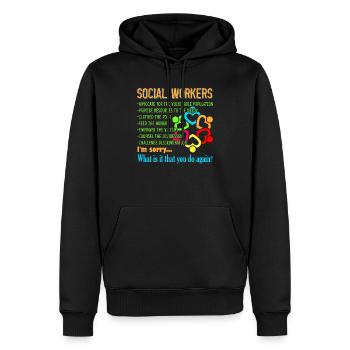 Sozialarbeiter Job - Männer Premium Bio Hoodie - Schwarz - Vorne - Nico (187cm)