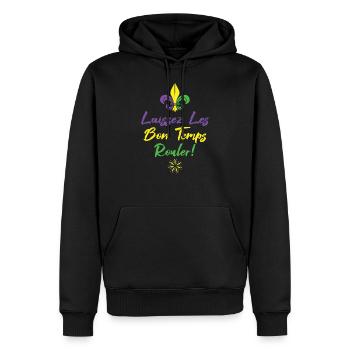 Laissez les bon temps rouler mardi gras party - Men’s Premium Organic Hoodie - black - Front - Nico (187cm)