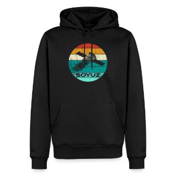 Vaisseau spatial Soyouz Union soviétique - Sweat à capuche Premium bio Homme - noir - Devant - Nico (187cm)