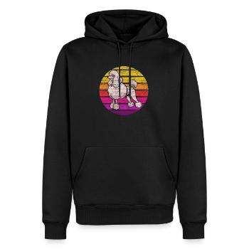 caniche - Sweat à capuche Premium bio Homme - noir - Devant - Nico (187cm)