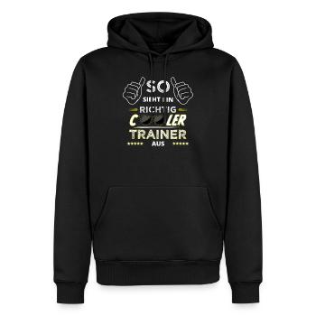 Cooler Trainer Coach Fußball Basketball Geschenk - Männer Premium Bio Hoodie - Schwarz - Vorne - Nico (187cm)