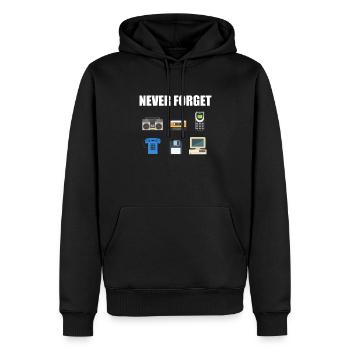 80s 90s 80s 90s - Sweat à capuche Premium bio Homme - noir - Devant - Nico (187cm)