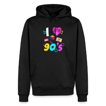 90s 90er Jahre 80s 80er - Männer Premium Bio Hoodie - Schwarz - Vorne - Nico (187cm)
