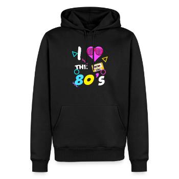 80er 90er Jahre 80s 90s - Männer Premium Bio Hoodie - Schwarz - Vorne - Nico (187cm)
