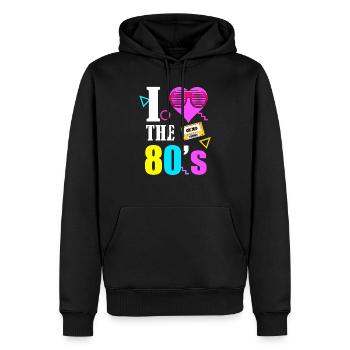 80er 90s 80s 90er Jahre - Männer Premium Bio Hoodie - Schwarz - Vorne - Nico (187cm)