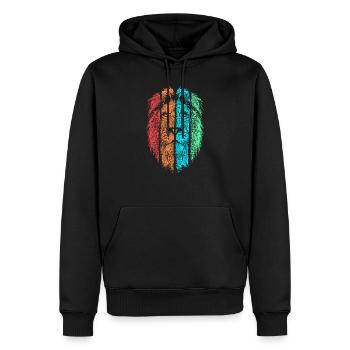 Lion - Sweat à capuche Premium bio Homme - noir - Devant - Nico (187cm)