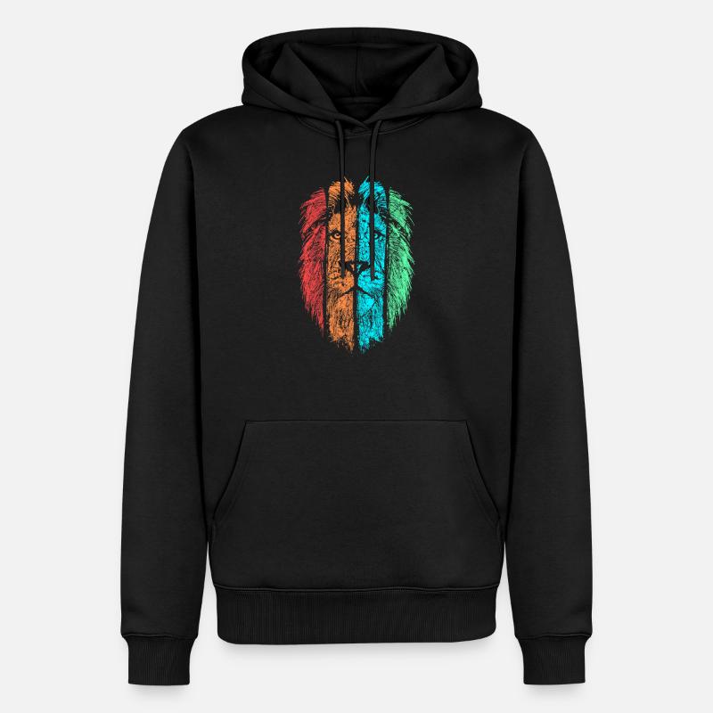 Lion - Sweat à capuche Premium bio Homme - noir