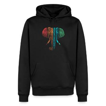 éléphant - Sweat à capuche Premium bio Homme - noir - Devant - Nico (187cm)