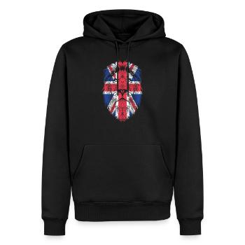 UK Royaume-Uni drapeau de Grande-Bretagne - Sweat à capuche Premium bio Homme - noir - Devant - Nico (187cm)