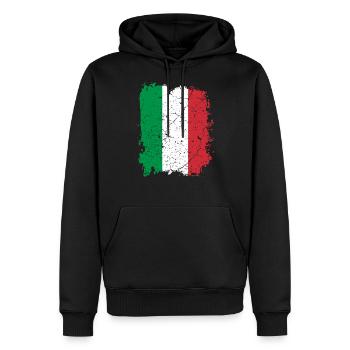 Drapeau Italie - Sweat à capuche Premium bio Homme - noir - Devant - Nico (187cm)