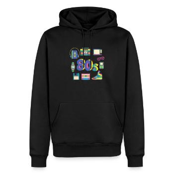 80er 90s 80s 90er Jahre - Männer Premium Bio Hoodie - Schwarz - Vorne - Nico (187cm)