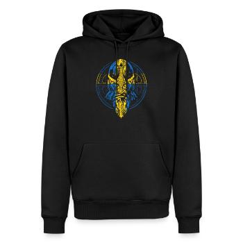 Schwedischer Wikinger - Männer Premium Bio Hoodie - Schwarz - Vorne - Nico (187cm)