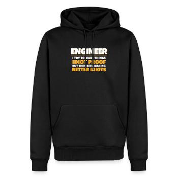 Engineering Gift Engineer Ich versuche Dinge zu machen - Männer Premium Bio Hoodie - Schwarz - Vorne - Nico (187cm)