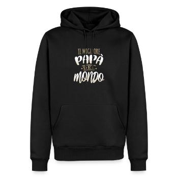 Meilleur papa du monde - Sweat à capuche Premium bio Homme - noir - Devant - Nico (187cm)