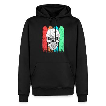 Skull colorful colored - Men’s Premium Organic Hoodie - black - Front - Nico (187cm)
