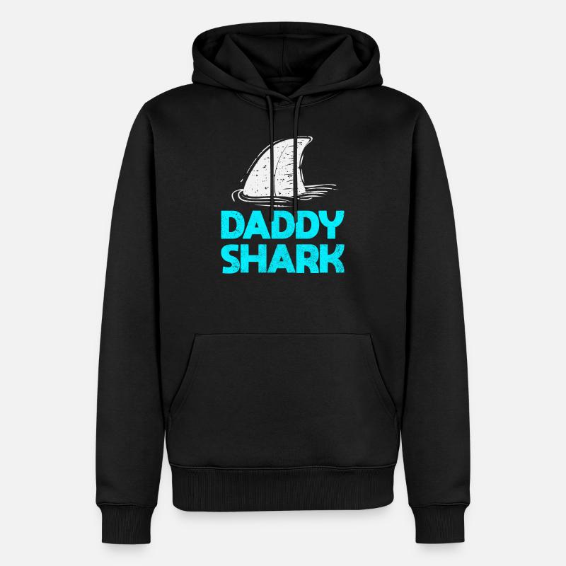 aileron de requin papa requin - Sweat à capuche Premium bio Homme - noir