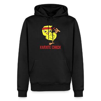 Karaté Poussin Arts Martiaux Karaté Fille - Sweat à capuche Premium bio Homme - noir - Devant - Nico (187cm)