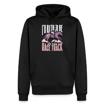Pferderennen Rennpferd Pferd Jockey Pferderennbahn - Männer Premium Bio Hoodie - Schwarz - Vorne - Nico (187cm)