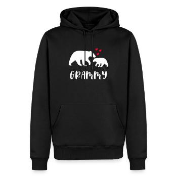 Grammy Bär - Männer Premium Bio Hoodie - Schwarz - Vorne - Nico (187cm)