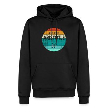 Was würde Aristoteles tun? - Männer Premium Bio Hoodie - Schwarz - Vorne - Nico (187cm)
