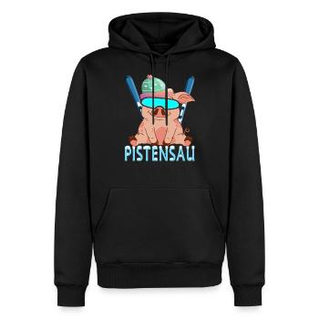 pistensau - Sweat à capuche Premium bio Homme - noir - Devant - Nico (187cm)