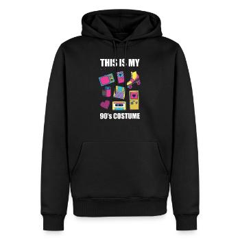 80s 90s 80s 90s - Sweat à capuche Premium bio Homme - noir - Devant - Nico (187cm)