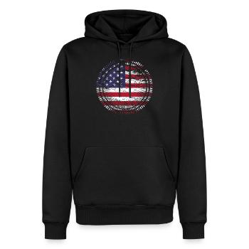 USA Amérique - Sweat à capuche Premium bio Homme - noir - Devant - Nico (187cm)