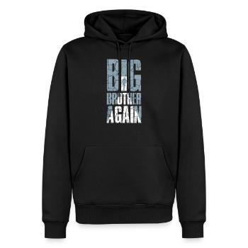 T-shirt Big Brother Again pour garçon - Sweat à capuche Premium bio Homme - noir - Devant - Nico (187cm)