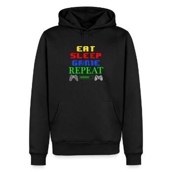 Gamer - Men’s Premium Organic Hoodie - black - Front - Nico (187cm)