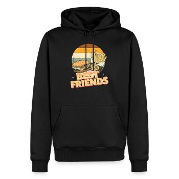 frites et burger Meilleurs amis - Sweat à capuche Premium bio Homme - noir - Devant - Nico (187cm)