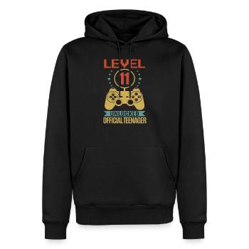 11. Geburtstag - Geburtstagsshirt level unlock - Männer Premium Bio Hoodie - Schwarz - Vorne - Nico (187cm)