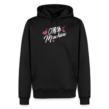 Machine à lait drôle maman allaitante - Sweat à capuche Premium bio Homme - noir - Devant - Nico (187cm)
