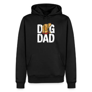 Papa des chiens - Sweat à capuche Premium bio Homme - noir - Devant - Nico (187cm)