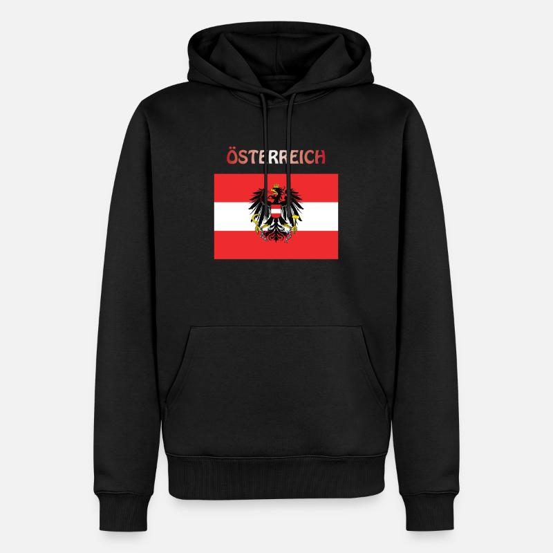 Drapeau autrichien Autriche Autriche Autriche - Sweat à capuche Premium bio Homme - noir