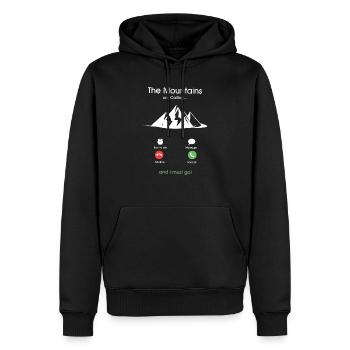 Die Berge rufen und ich muss gehen. - Männer Premium Bio Hoodie - Schwarz - Vorne - Nico (187cm)